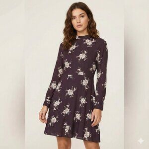 Anthropologie Velvet by Graham & Spencer Juliet Dress Print Mini Long sleeve S